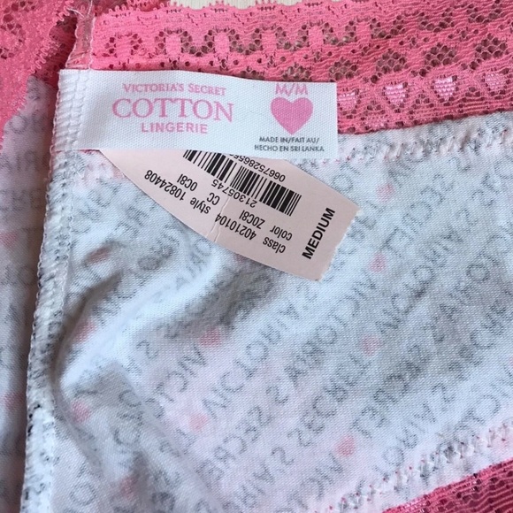 VICTORIA'S SECRET sz Medium HEART LOGO LACE VINTAGE RARE CHEEKY PANTIES - Picture 3 of 4